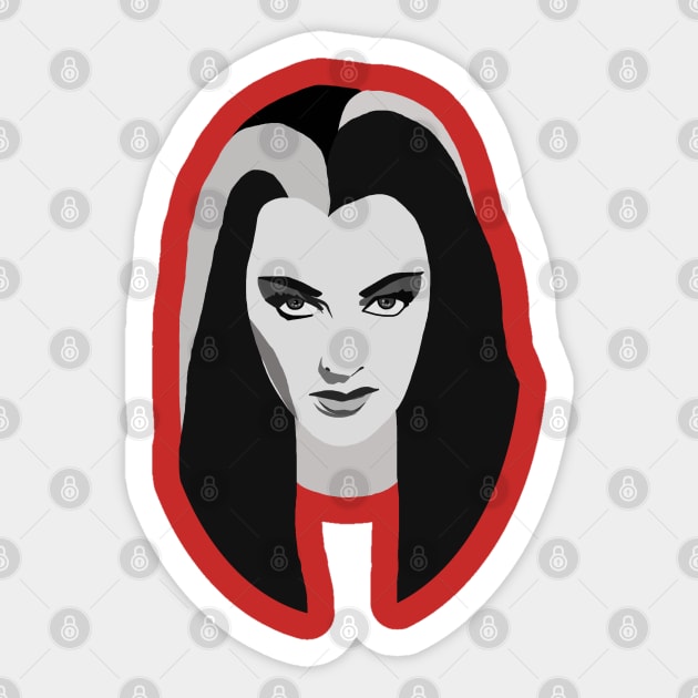 Lily Munster Sticker by ElviaMontemayor